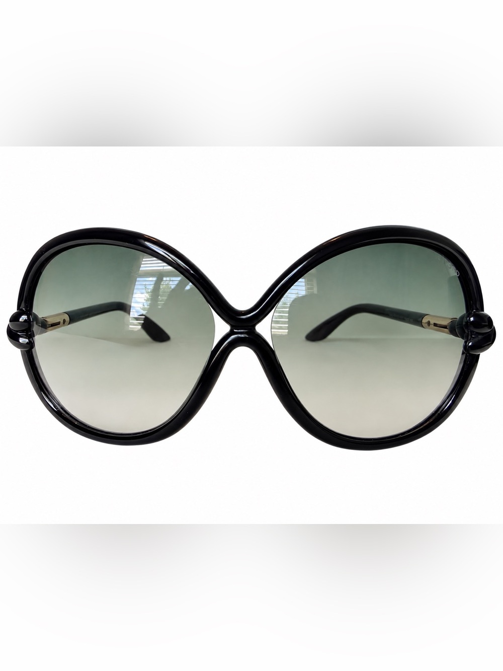 Tom Ford TF185 Sonja 01B Women’s Oversized Black Designer Sunglasses with Case